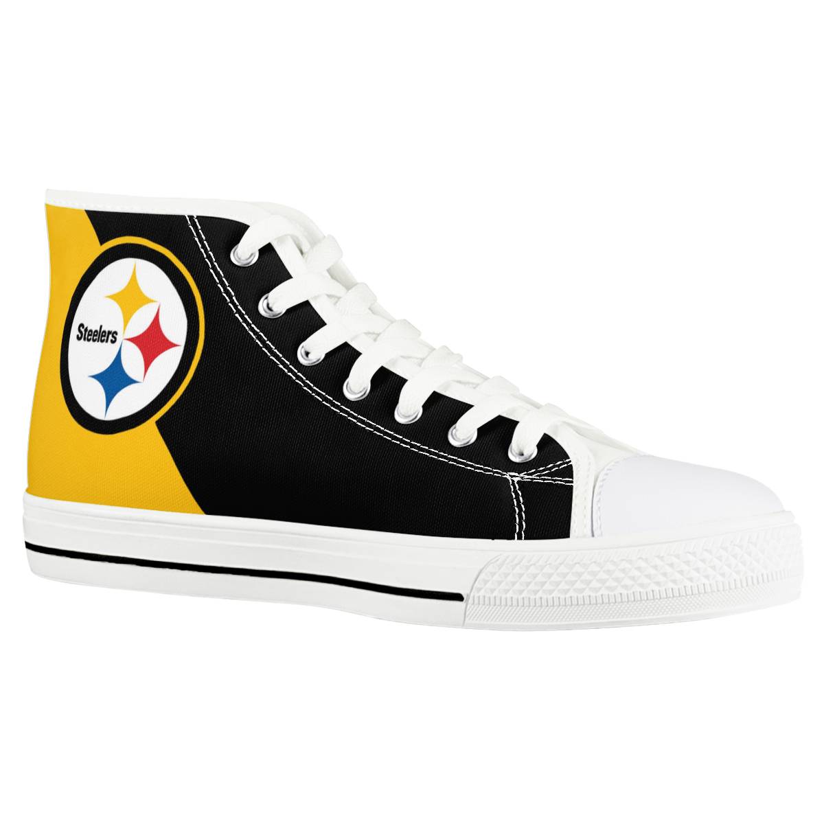 Men's Pittsburgh Steelers High Top Canvas Sneakers 011